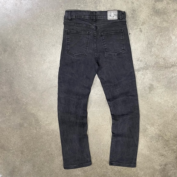 Red Ape Black Ribbed Patches Paint Splatter Jeans - Picture 3 of 9